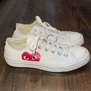 Converse x comme de garcons PLAY white sneakers. Worn a few times.